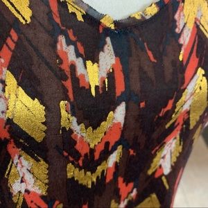 Ecote gold, brown, orange top